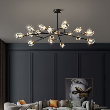115/123 cm Chandelier LED Crystal Ceiling Light Copper Modern Dining Room Living Room 220-240V