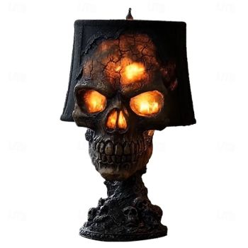 1 Pc Halloween Lava Stone Skull Lamp Ignites Dark and Mysterious Atmosphere Bedhead Restaurant Party Decoration Lamp
