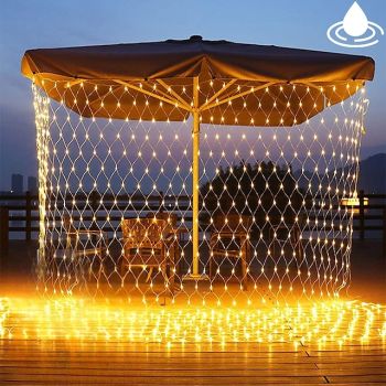 Net Lights Outdoor Christmas Decorations 9 Colors 8 Modes Remote Control Waterproof Connectable 6m x 4m / 3m x 2m/ 1.5M x 1.5M for Outdoor Garden Party Decor (Purple Red) 672/192/96LEDs 31V