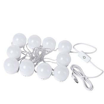 1set LED Makeup Mirror Light Vanity LED Light Bulbs Cosmetic Lighted Make up Mirrors Bulb Bright Lights Wall Lamp for Dressing Table