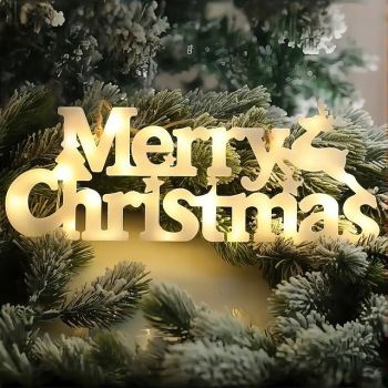 Christmas Decorative Lights LED Sign Lights Battery Powered for Christmas and New Year Home Porch Balcony Trees Bedroom Window Decoration Hanging Light