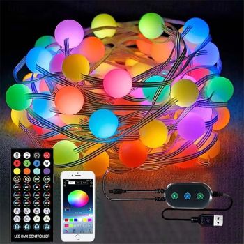 10M Smart LED Fairy Lights, APP Controlled RGB & Warm White Color Changing String Lights with Music Sync & 20 Scenes for Christmas, Bedroom, Wall & Craft Decor