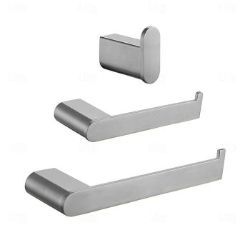Bathroom Accessory Set Wall Mounted Brushed Stainless Steel Include Robe Hook Towel Bar Toilet Paper Holder with Mobile Phone Storage Shelf Towel Holder and Roll Paper Shelf 1or 3pcs Bath Hardware