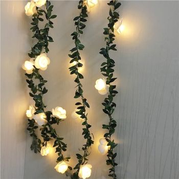 Elegant Wedding Party Reception 6M Artificial Plants LED String Light - Creeper Green Leaf Ivy Vine for Valentine's Day, Home Decor, DIY Hanging Garden Yard Lighting 1 Set