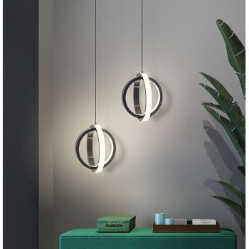 LED Pendant Light Globle Ring Bedside Light Dining Room Chandelier High-End Office Building Study Chandelier Tide Web Celebrity Restaurant 17W
