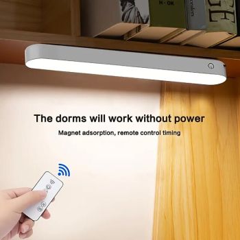 Under Cabinet Lighting, Sensor Lamp with Remote Control, USB Rechargeable Cabinet Light, 3-Color Dimming Dormitory Light for Study Reading, Office, Computer, Cabinet, Bedroom