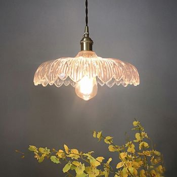 LED Modern Chandelier Lamp Flower Pattern Glass Ceiling Pendant Light V intage Bar Cafe Chandelier Fixtures Pendant Light Hanging Lamp Lighting Industrial Modern 25cm 110-240V