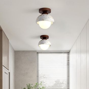 Wabi-sabi Style Aisle Ceiling Lamp White Marble Ceiling Lamp Ceiling Chandelier Semi Flush Mount Ceiling Light Fixture 85-265V