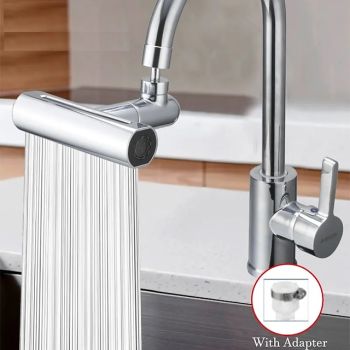Waterfall Faucet accessory, Waterfall Kitchen Tap Universal Bathroom Kitchen Faucet Multi Function 4 in 1 360 Swiveling Sprayer Head Filter Bathroom Accessories