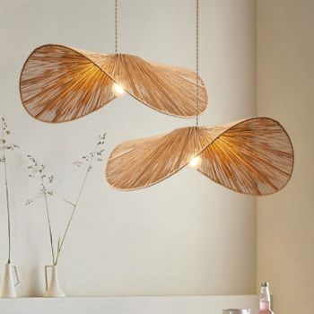 Pendant Lamp, Retro Industrial Style, for Restaurant, Bedroom, Woven Rope Art Lamp, Field Base, Ceiling Decoration, Ceiling Fixture