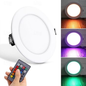 Smart RGB Ceiling Light Downlight Recessed Light 5W/10W 85V-265V LED Colorful Remote Control Light Recessed Lighting