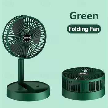 Portable Foldable Rechargeable Oscillating Fan Battery Operated USB C Small Fan Remote, Quiet Table Desk Fan Folding Standing Pedestal Fans for Bedroom Rome Office Camping Travel