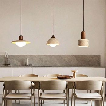 LED Pendant Light Warm White  1-Light Nordic Vintage Stone Hanging Light Restaurant Bar Chandelier Single Head Hanging Lamp for Corridor Aisle Lighting Fixtures 85-265V
