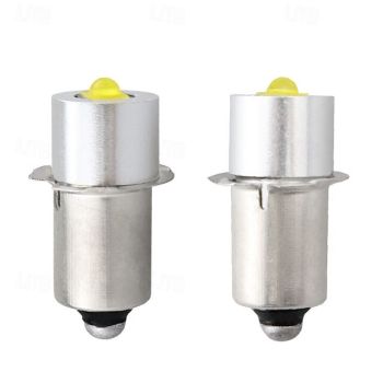 LED Flashlight Bulb P13.5S 3W Multi-Voltage Non-Polarity Torch Lantern Bulbs, 2pcs 6V-24V