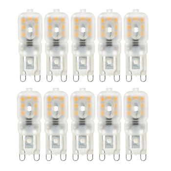 10pcs 2W LED Bi-pin Lights Bulbs 400lm G9 14LED Beads SMD 2835 Dimmable Landscape 40W Halogen Bulb Replacement Warm Cold White 360 Degree Beam Angle 220V