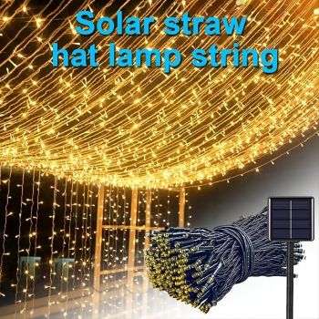 1pc Solar Outdoor Lights String Lamp, Outdoor Atmosphere Lights, Decorative String, Garden Light, Holiday Lighting, Night Light, 8-Modes, For Christmas, Halloween, Valentine's Day, Balcony Decorations