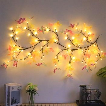 LED Butterfly Vine Lamp Tree Branch Lamp with Flexible Shape Butterfly Vine Strip Lamp for Interior Decoration Wall Decoration Romantic Atmosphere Lamp Night Light Festival Party Decoration Lamp USB Powered