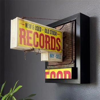 Record Store Retro Wall Light, Classic Vinyl Record Wall Decor, Retro Room Aesthetic LED Lights Sign, Record Collector Gift for Music Lover