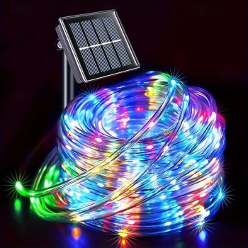 7M-50Leds/12M-100leds/22M-200Leds Christmas Outdoor Solar Tube Lamp Courtyard Balcony Fence Staircase Festive Atmosphere Decorative Light String