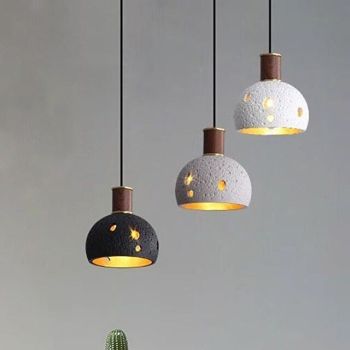 Interior Decoration Hanging Lamp Wooden Art Chandelier Hollow Out Resin Pendant Light, Lighting Fixtures Height Adjustable Suspension Lights for Bedroom Living Room Dining Room