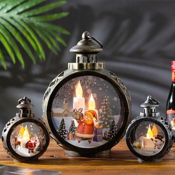 1 Pc large 23 * 17CM Christmas retro handheld light LED electronic candle light showcase desktop decoration ornament light AAA battery