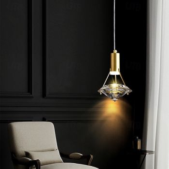Pendant Lamp Crystal Light Source Single Head Ceiling Lamp for Restaurant Bar Kitchen Island Decorative Hanging Lamp 110-240V