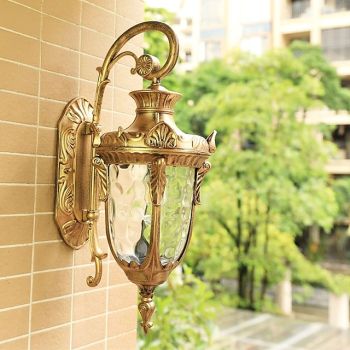 LED Wall Sconce Lighting Fixture E27 Antique Wall Sconce Lantern External Waterproof Rustproof Aluminum Glass Lantern Wall Lamp Lantern Courtyard Garden Balcony Villa Decorative Lights 110-240V