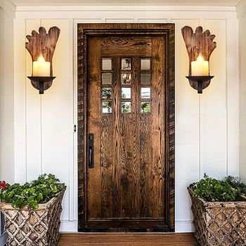 Industrial Style Rural Retro Wood Wall Lamp Marble Lampshade Gray Log Suitable for Indoor Farmhouse Coffee Kitchen Study Lighting E14/E12 Candle Bulb AC110V AC220V