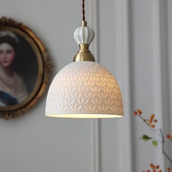Pendant Light 1/3 Head Decoration Ceramic Chandelier Lampshade Nordic Creative Style Lighting Fixtures Balcony Meeting Room Cafe Hanging Lamp 85-265V