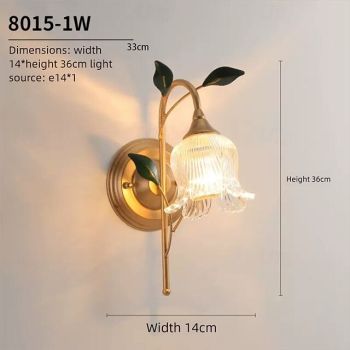 Modern Brass Wall Light Minimalist Sconces Glass Shade Wall Lamps  110-240V
