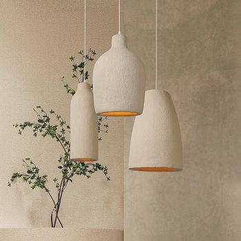 Oriental Aesthetic Wabi Sabi Pendant Light, 51cm Height, Warm White White Light, E26 E27, Adjustable Chain