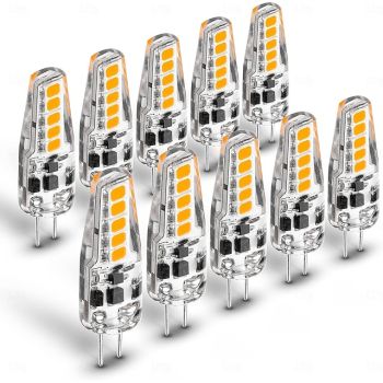 10pcs G4 LED Light Bulb 2W Equivalent to Halogen Bulb 20W T3 JC Type Bi-Pin G4 Base AC/DC 12V for RV Interior Boat Yacht Courtyard Path Not-Dimmable