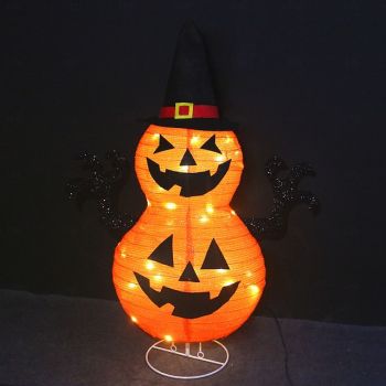 1 Pc 76CM Halloween LED luminous ghost ghost face light pumpkin lantern indoor and outdoor courtyard lawn party decoration light pumpkin lantern AA battery box