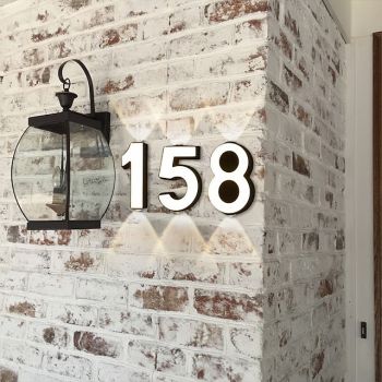 LED House Numbers Outside Wall Light IP65 Waterproof LED Floating Home Address Number Stainless Steel Large, Modern House Numbers for Outside, Yard, Street 110-240V