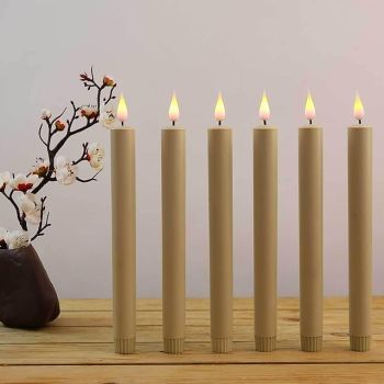 6pcs LED Taper Candles Flame Led Electronic Candle Warm Yellow Light with Suction Cups for Christmas Holidays New Year Window Fireplace Decoration for Halloween