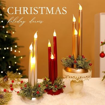 3 Pcs 30 * 10CM Christmas Halloween Valentine's Day Simulation Candlestick Candlestick LED Ornament Light Desktop Atmosphere Decorative Light Nightlight AAA Battery Box