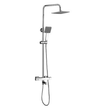 Shower Faucet,Rainfall Shower Head System / Thermostatic Mixer valve Set - Handshower Included pullout Rainfall Shower Contemporary Electroplated Mount Outside Ceramic Valve Bath Shower Mixer Taps Foundation of a Perfect Shower