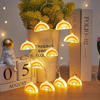 Rainbow Fairy Lights Garland LED String Christmas Tree Light Chain Night Lamp Patio Party Kids Bedroom Living Room Decor Gift