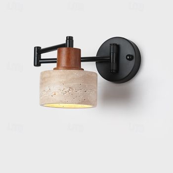 Swing Arm Sintered Stone Beige Wall Light