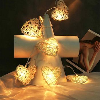 Heart Shape LED Fairy String Lights 1.5 M-10LEDs 3M-20LEDs Wedding Birthday Party Christmas Decoration Lamp Battery or USB Powered