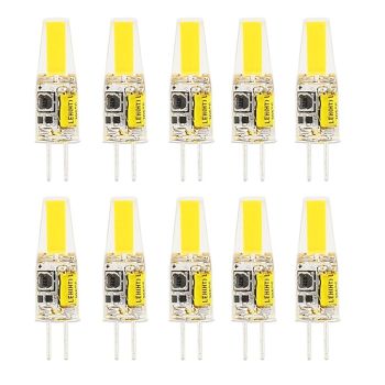 10pcs 6pcs G4 3W 300lm COB LED Bi-pin Light Bulb for Cabinet Light Ceiling Lights RV Boats Outdoor Lighting 30W Halogen Equivalent Warm White AC/DC12V