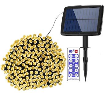 Outdoor Solar String Lights 100M 800LED 50M 500LED Upgraded Fairy Christmas String Lights Ambiance Lighting for Outdoor Patio Lawn Remote Control Memory Function IP65 Waterproof Garden Light