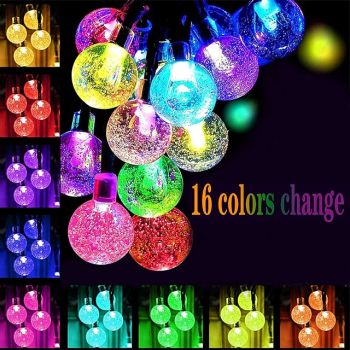 10M RGB Globe String Lights,USB Powered 16 Color Change with 24-Key Remote Control, Acrylic Bubble Spheres for Christmas Creative Holiday & Party Decor