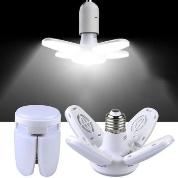E27 LED Bulb Fan Blade Timing Lamp AC85-265V 28W Foldable Led Light Bulb Lampada For Home Ceiling Light