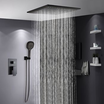 Bathroom Ceiling Mounted Shower Faucet Set, High Flow Rain Shower Concealed Shower System with Multi Function Handheld Shower, Hot and Cold Water Switch Included Foundation of a Perfect Shower