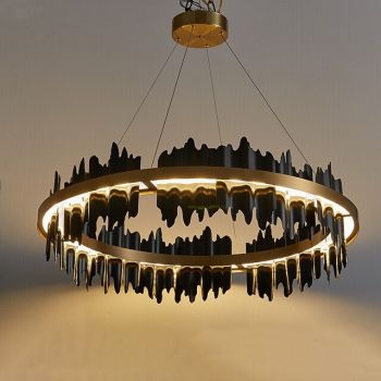 Chandelier Luxury 60cm Circle Design Chandelier for Kitchen Island Living Room Dining Room Bedroom Lights 110-240V