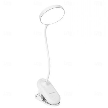 Foldable LED Desk Lamp, USB Rechargeable, 3 Modes Touch Dimming Clip-on Reading Light for Eye Protection