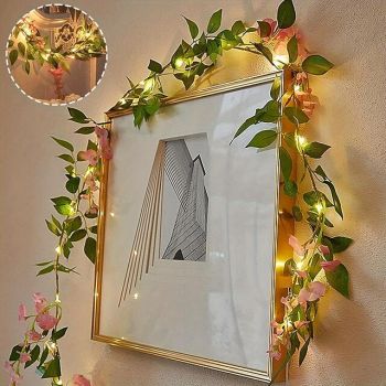 Elegant Wedding Reception Party 2M-20Leds Simulated Flower Lantern Fairy String Light for Christmas Wedding Festival Indoor and Outdoor Courtyard Garden Balcony Decorative Light