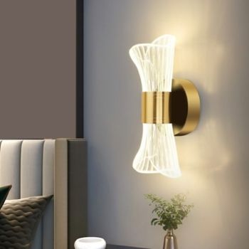 Indoor Wall Light LED Copper Dimmable Living Room Bedroom Metal Wall Lights 3000K E26 Wall Light Fixtures for Bedroom Bathroom