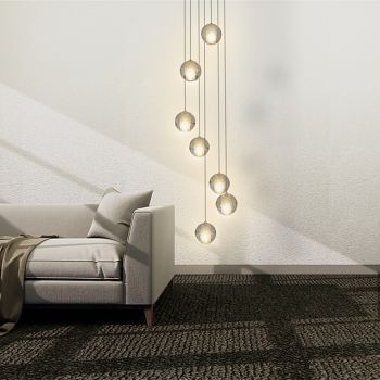 7-Light 10(4") Crystal LED Pendant Light Spherical Design Metal Cluster Chrome Modern Contemporary for Dining Room 90-240V